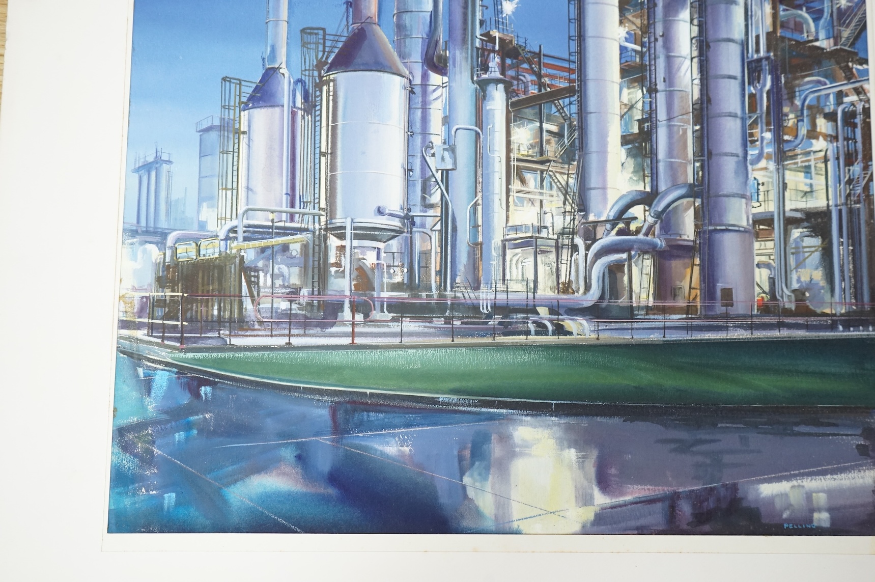 J. Pelling, Industrial illustration, 'Inspiration for brave new world', signed, gouache, 39 x 32cm, mounted, unframed